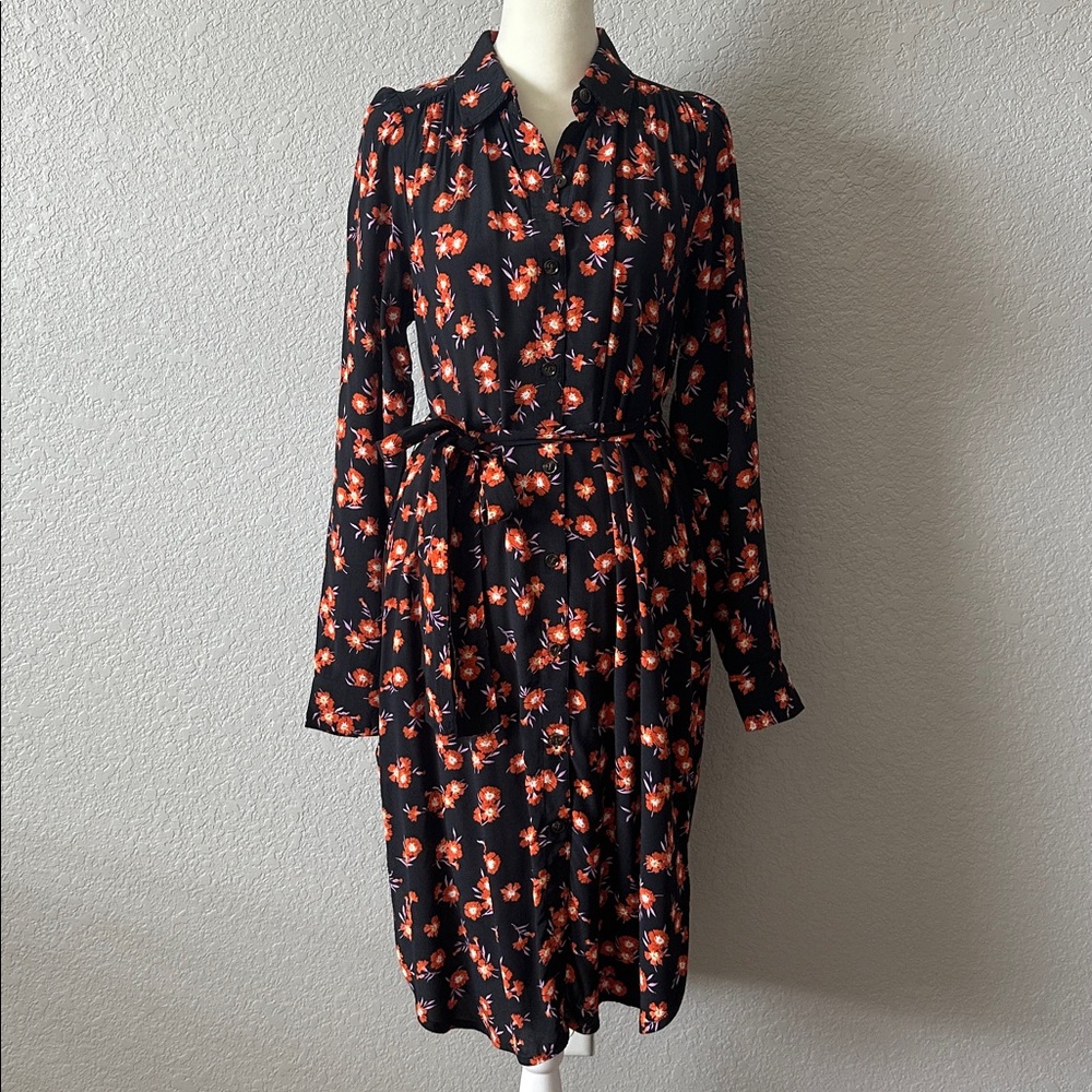 Ann Taylor | Floral Belted Shirt Dress (NWOT) - Picture 2 of 8